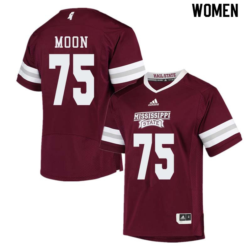 Women #75 Harrison Moon Mississippi State Bulldogs College Football Jerseys Sale-Maroon